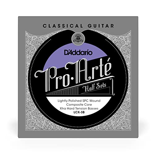 D'Addario Lcx-3B Pro-Arte - Corde Avvolte In Rame Placcato Argento E Leggermente Lucidate Con Anima In Materiale Composito Per Chitarra Classica, Metà