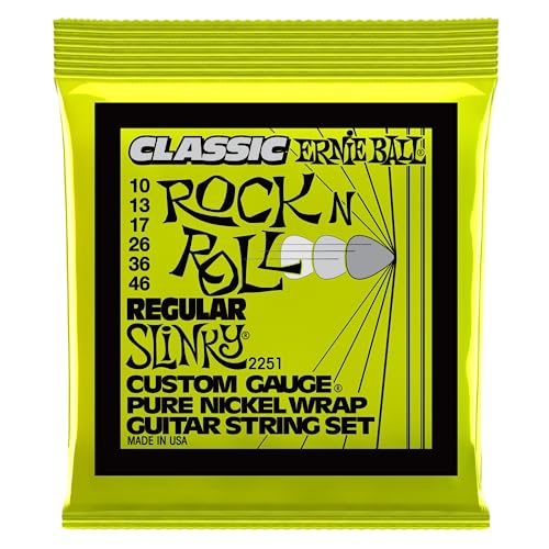 Ernie Ball, Regular Slinky Classic Rock N Roll, Corde Per Chitarra Elettrica Avvolte In Puro Nichel, Diametro 10-46