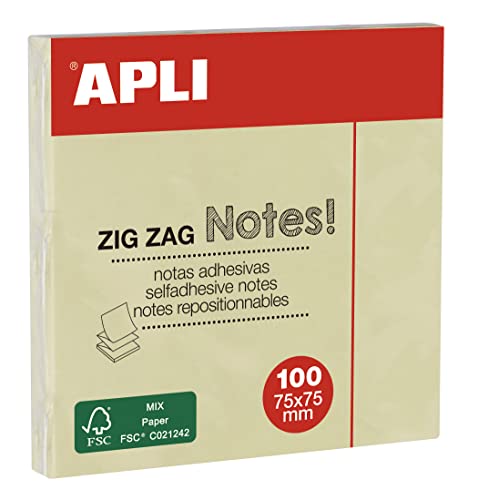 Apli 12078 Foglietti Adesivi, 75 X 75 Mm, Colore Giallo Canarino