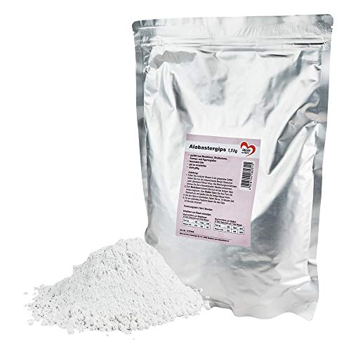 Ideen Mit Herz - Gesso Alabastro, Da Modellare, Per Bricolage, In Polvere Di Gesso Fine, Ideale Per Il Fai Da Te E La Modellazione, 1500 G