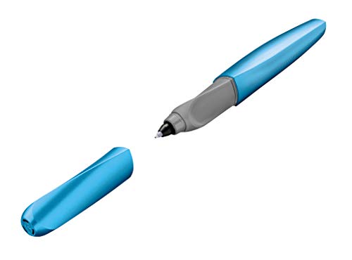 Pelikan Twist Frosted Blue, Penna Roller Sferografica Ergonomica, Per Destrimani E Mancini, Per Scuola E Ufficio, Punta M Indeformabile, 2 Cartucce Km