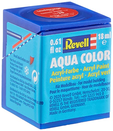 Revell Vernice Acrilica Color Acqua Da 18 Ml (Finitura Opaca Arancione Luminosa)