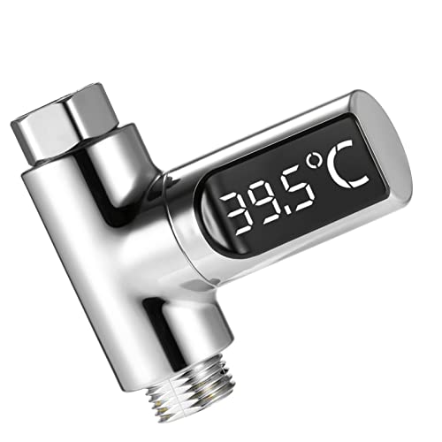 Kavolet Termometro Per Doccia, Termometro Digitale Per Doccia, Digitale Led Termometro, Termometro Girevole A 360 Gradi 5~85°C, Monitoraggio Della Tem