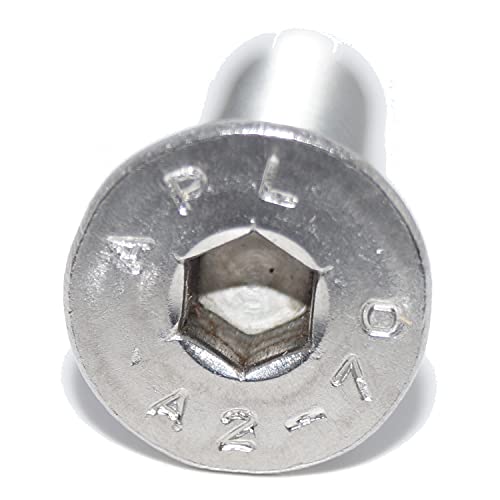 Viti A Testa Svasata Con Esagono Incassato M6 X 150, 6 Pezzi Iso 10642 A2, In Acciaio Inox, Viti A Testa Svasata