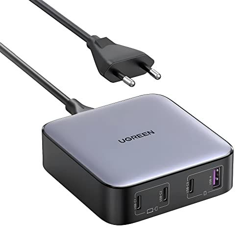 Ugreen Nexode 100W Caricatore Usb C Da Tavolo Gan Ii Tech, Alimentatore 3 Usb C E 1 Usb A Compatibile Con Macbook Pro/Air, Ipad Pro/Air/Mini, Iphone 1
