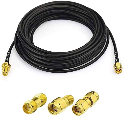 Superbat Cavo Sma Sma Maschio Verso Sma Femmina Cavo Coassiale Rf Rg174 Da 2M + Kit Di 3 Adattatori Coassiali Sma, Adatto Per Attrezzature Sdr, Antenn