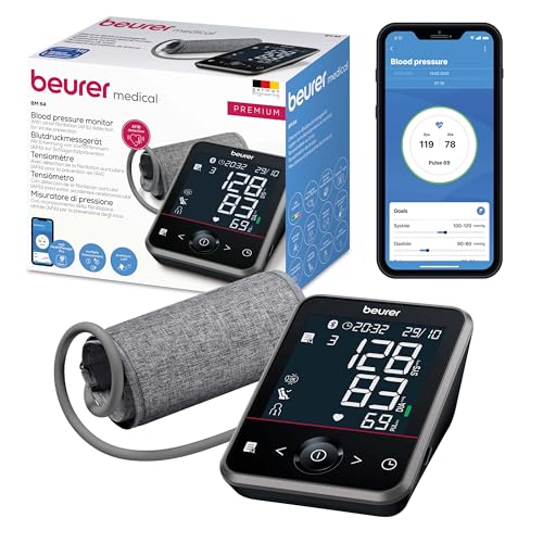 Beurer Bm 64 Misuratore Di Pressione Da Braccio, Rilevamento Della Fibrillazione Atriale (Afib), Connessione App Beurer Healthmanager Pro, Indicatore