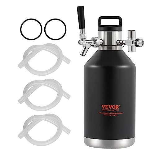 Vevor Mini Spillatore Di Birra Portatile Capacità 4L, Mini Fusto Nero Per Birra Artigianale Portatile Pressione Regolabile 0~30Psi Funzione Refrigeraz