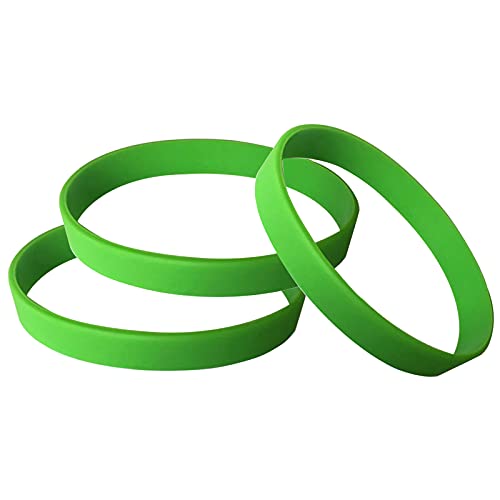 Thxiy 100 Pezzi Braccialetti In Silicone Per Bambini,Vuoti Braccialetto Universale Sportive Braccialetti Di Gomma Per Ragazze Ragazzi Verde