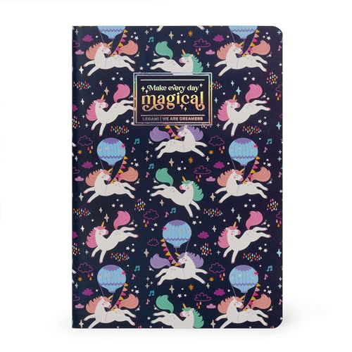 Legami - Quaderno A Righe Medium, Formato A5, 14,2 X 21 Cm, Quaderno Per Appunti Con Righe, In Carta Certificata Fsc, Tema Unicorn