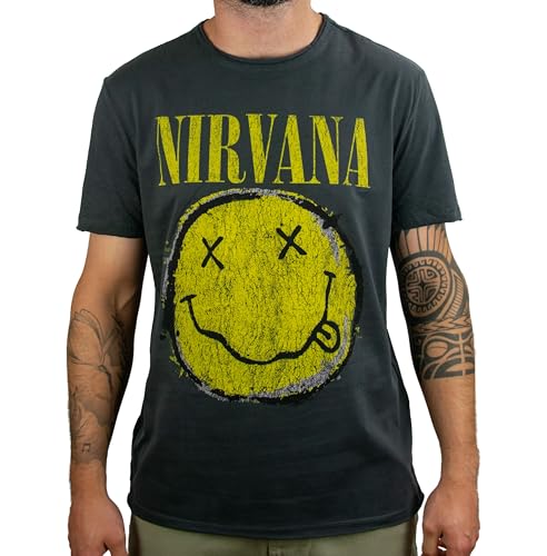 Nirvana Amplified Collection - Worn Out Logo Uomo T-Shirt Carbone Xl 100% Cotone Regular
