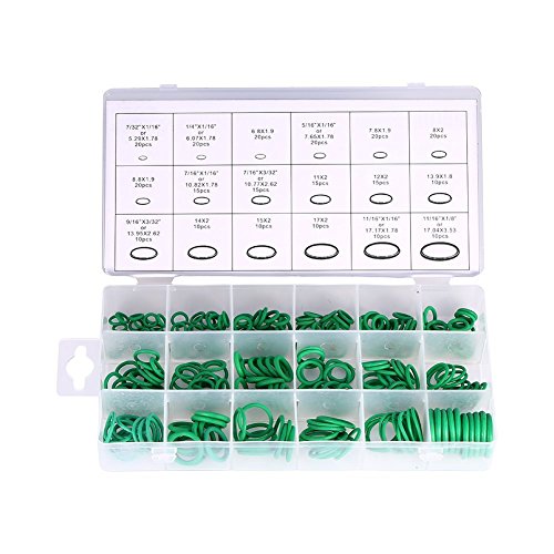 Yosoo Hnbr O-Ring Di Gomma, 270 Pcs 18 Sizes O-Ring Kit Di Riparazione Del Climatizzatore Per Auto