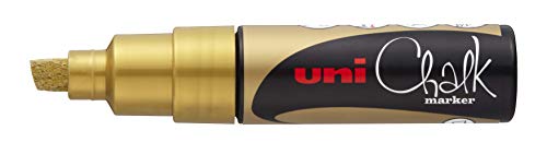 Uni-Ball Chalk Pwe-8K-Pennarello Con Punta A Scalpello, Colore Oro, 8 Mm, Pwe8Kor