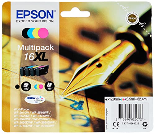 Epson Penna E Cruciverba Serie 16Xl, Durabrite Ultra Ink - Cartuccia D'Inchiostro, Multipack Nero, Ciano, Magenta, Giallo, Formato Xl