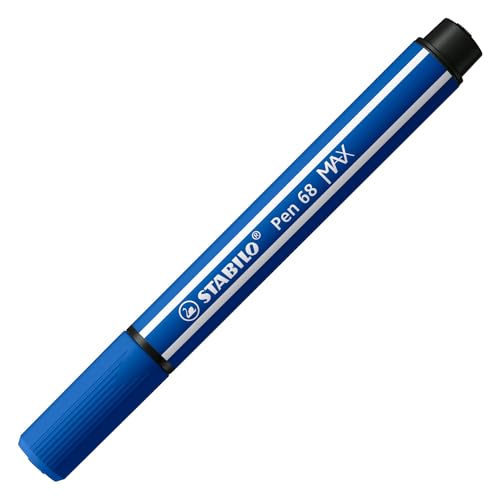 Stabilo Pen 68 Max - Penna In Feltro Con Puntino Spesso, Colore: Blu Scuro
