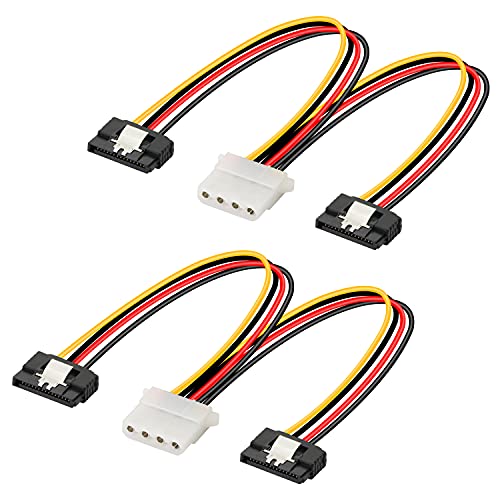 Gelrhonr 4 Pin Molex A Dual Sata Power Y Cable Splitter, 4 Pin Ide Femmina A 15 Pin Femmina Adattatore Sata A Scatto Per Hhd/Ssd/Dvd Rw/Disco Rigido-2