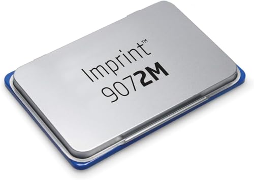 Trodat 9072M Imprint, Cuscinetto Imbevuto Di Inchiostro Di Colore Blu A Base Acqua, Per Timbri Manuali, Per Formati Medi, Misura 110 X 70 Mm, Struttur