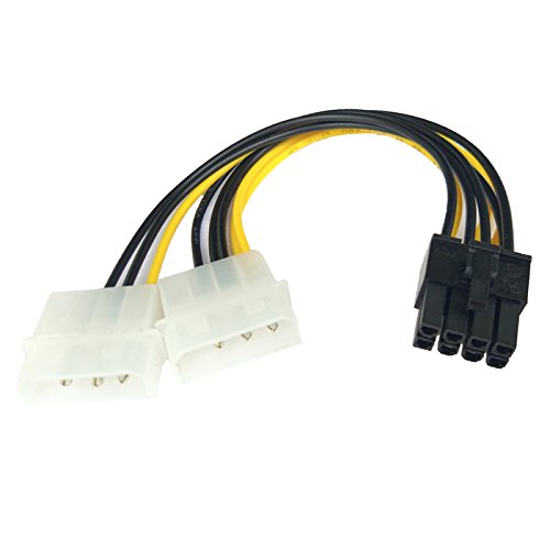 Aukson R38 8 Pin Pcie A 2 X 4 Pin Molex Cavo Di Alimentazione Pcie Adattatore Di Alimentazione, 2 X Maschio Molex A Pci-E 8 Pin Femmina Cavo Adattator