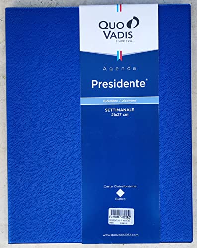 Agenda 2023 Quo Vadis Presidente 21X27Cm Settimanale Copertina Impala Blu
