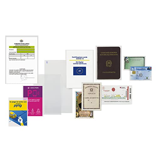 Favorit 100460082 - Buste Senza Foratura Upocket ,25 Pezzi, 5.4 X 8.5 Cm, Trasparente