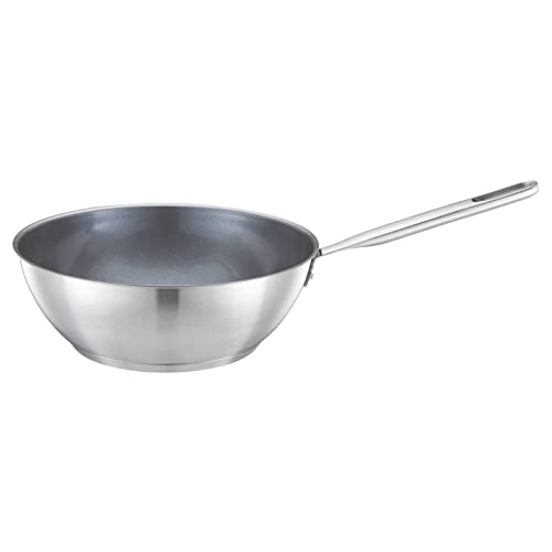Fiskars Padella Wok, Ø 28 Cm / 4,5 L, Padella Rivestita, Adatta Per Tutti I Piani Cottura, Acciaio Inox Riciclato, All Steel, Argento, 1064747