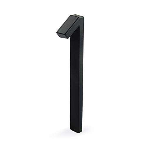 Hasware Targa Con Numero Civico Galleggiante: 5 Pollici (12Cm) Moderna Segnaletica Per Porte, Perfetta Per I Numeri Dell'Indirizzo Di Casa (1, Nero)