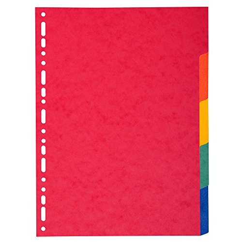 Exacompta A4 Extra Largo "5 Parte Colorata" Recycled Plain Divisore Di