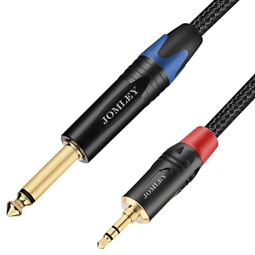 Jomley Cavo Jack 3,5Mm To Jack 6,5Mm, 6,35Mm Mono A 3,5Mm Stereo Adattatore Cavo, 1/4 Pollici Ts Mono A 1/8 Pollici Trs Aux Interconnessione Audio Ada