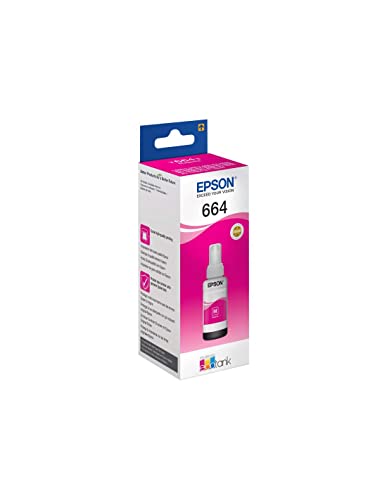 Epson Serie 664 Ecotank, Flaconi Di Inchiostro Dye A 4 Colori, 70 Ml, Magenta