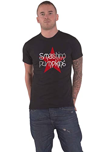 The Smashing Pumpkins T Shirt Star Band Logo Nuovo Ufficiale Uomo Nero Size L