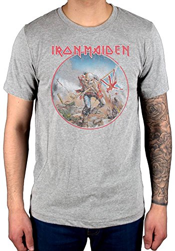 Official Iron Maiden Trooper Vintage Circle T-Shirt Book Of Souls Transylvania Eddie