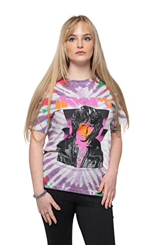 The Doors T Shirt Jim Beams Band Logo Official Unisex Purple Dye Wash, T-Shirt Unisex - Adulto, Purple,
