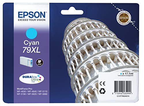Epson 79 Serie Torre, Cartuccia Originale Getto D'Inchiostro Durabrite Ultra, Formato Xl, Ciano