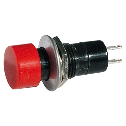Pulsante Unipolare Con Tasto Rosso Con Contatto Normalmente Aperto, Foro Di Montaggio Diametro 12Mm - 250V 1A