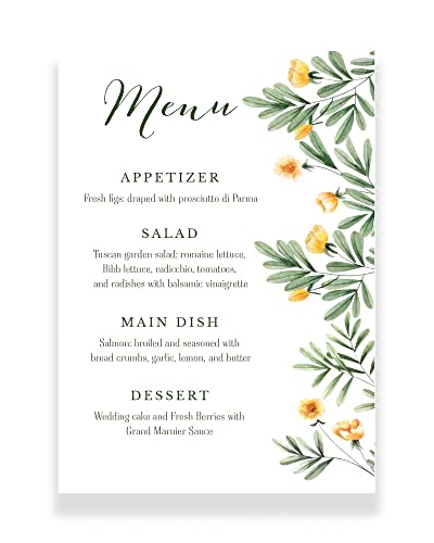 Menu Per Cerimonia Matrimonio Nozze In Cartoncino A5 (Design 4)