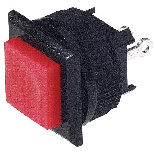 Pulsante Unipolare Con Tasto Rosso Con Contatto Normalmente Aperto, Foro Di Montaggio Diametro 14Mm - 250V 1A