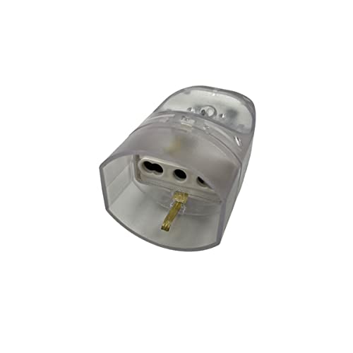 Presa Schuko Trasparente Volante 16A Vde 250V, Presa Europea Trivalente Dritta