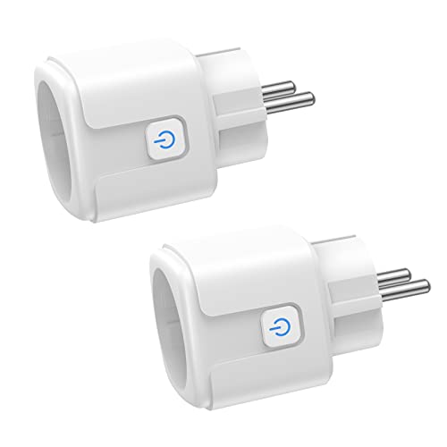 Presa Intelligente Wifi, 2 Pezzi Presa Smart Wifi 16A 3680W, Smart Plug Compatibile Con Alexa E Google Home, Con Monitoraggio Energia | App Controllo