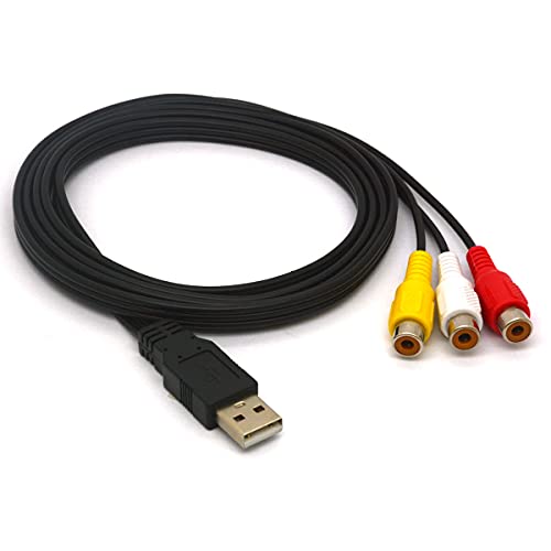 Tomost - Cavo Usb A 3 Rca, Lunghezza 1,5 M, Da Usb 2.0 Maschio A 3 Rca Femmina, Splitter Audio Video Av Composito Cavo Adattatore Per Tv, Pc, Hdd Dvr