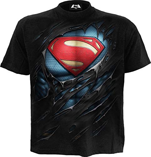 Spiral - Superman - Ripped - T-Shirt Nera Regular Per Uomo - S