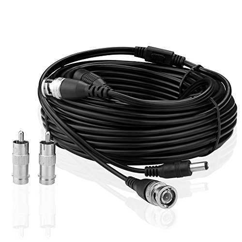 Sienoc Bnc Cavo Video Sorveglianza Telecamera Kit Dvr Cctv Bnc Rca Dc Alimentatore Sistema Di Videosorveglianza Colore Nero - Dc 12V (30M)