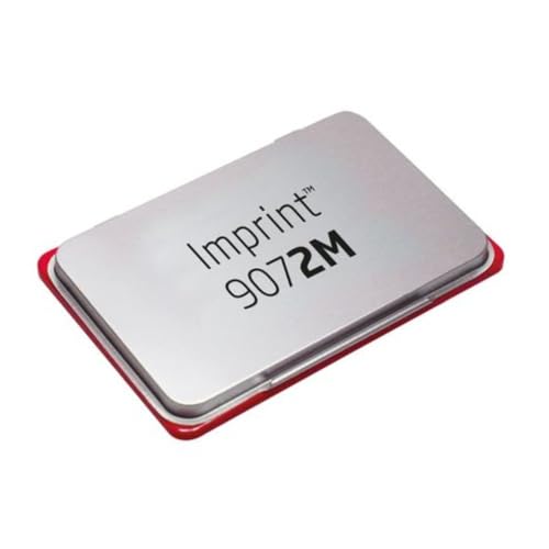 Trodat 9072M Imprint, Cuscinetto Imbevuto Di Inchiostro Di Colore Rosso A Base Acqua, Per Timbri Manuali, Per Formati Medi, Misura 110 X 70 Mm, Strutt