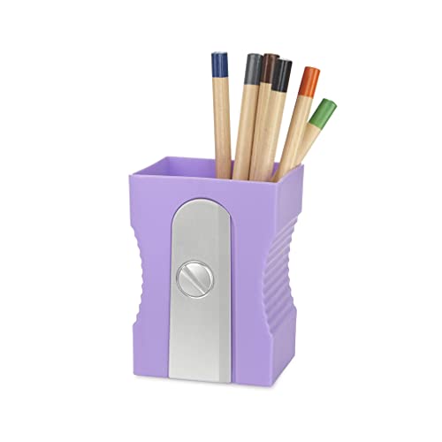 Balvi Porta Matite Sharpener Colore Malva Organizza La Tua Scrivania Originale E Divertente A Forma D