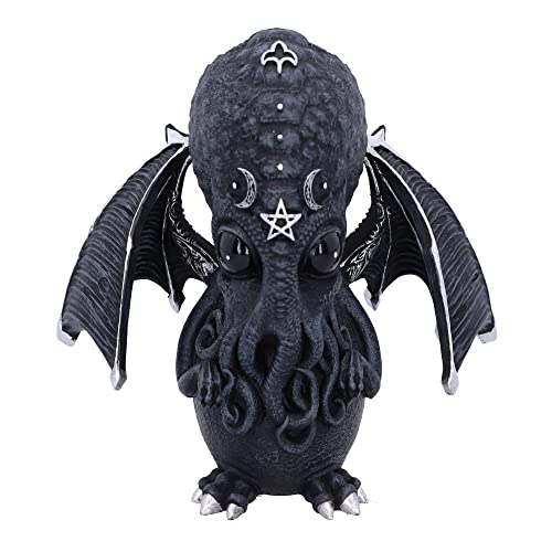 Nemesis Now Cult Cuties Culthulhu, Statuetta Di Gatto Alato Spaventosamente Adorabile, 10,3 Cm, In Resina, Colore: Nero, Con Dettagli Argentati, In Re