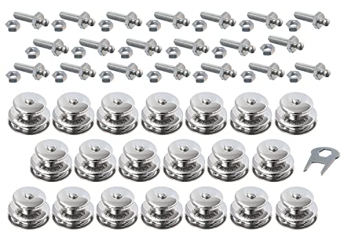 New Marine Tenax 20 Pezzi Top Grosse + Viti Filettate M5 X 16 Mm + Chiavi