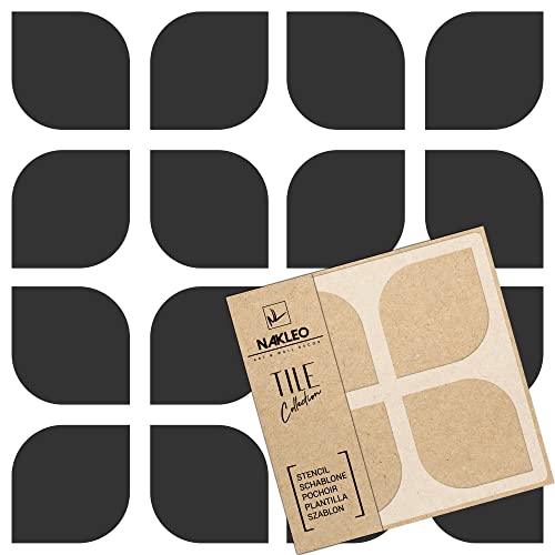Nakleo Stencil Per Piastrelle In Plastica Riutilizzabile - Moderno Matisse Fiore - Marocchino Geometrico - Paver Blocco In Calcestruzzo Pavimento Muro