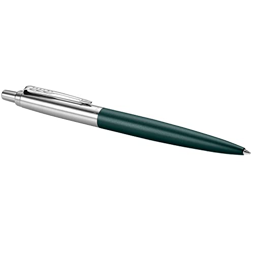 Parker Jotter Penna A Sfera Xl, Finitura Cromata, Punta Media, Inchiostro Blu, Confezione Regalo, Greenwich Matte Green