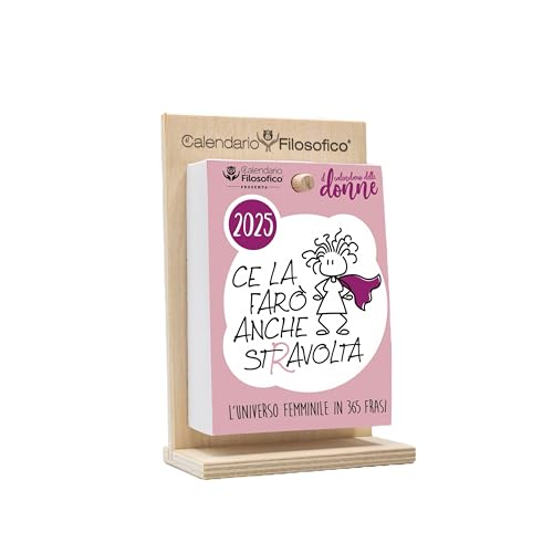 Calendario Delle Donne 2025, Il Calendario Filosofico Dedicato Alle Donne Con Supporto In Legno, Formato A6 Da 10X14 Cm, 365 Giorni Di Pensieri Al Fem