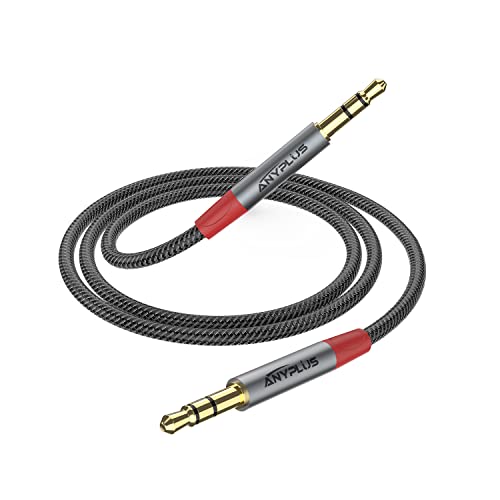 Anyplus Cavo Aux, Jack 3.5 To Jack 3.5 Maschio Maschio Cavo Audio,【1.6Ft/0.5M-1Pack】 Fish Wire Intrecciato Per Cavo Aux Macchina,Tv,Car Stereo, Altopa
