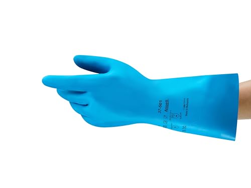 Ansell Alphatec 37-501 Guanti Da Lavoro In Nitrile, Resistenti A Sostanze Chimiche Aggressive E All'Abrasione, Impermeabili E Riutilizzabili, Alta Pro